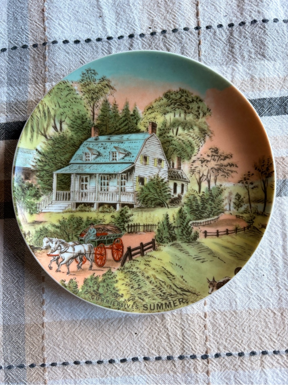 Currier & Ives Summer Countryside Decorative Plate Scenic Home Accent Collector